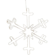 Alpine 18 In. Warm White LED Hanging Snowflake Lighted Decoration