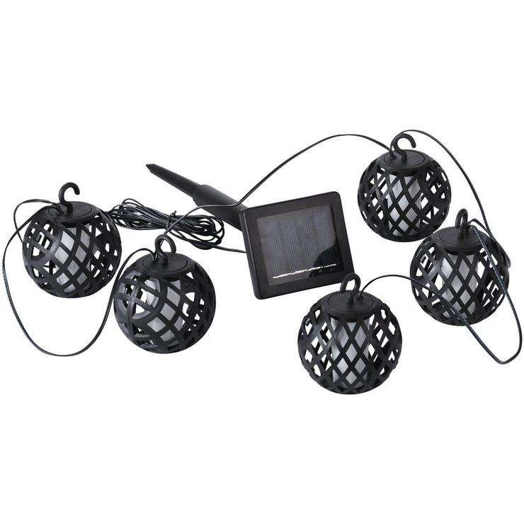 Outdoor Expressions 126 In. 5-Light Solar Flame String Light Set