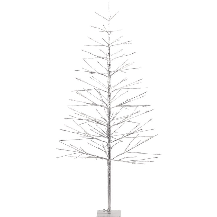 Alpine 60 In. Silver Christmas Tree with Multi-Colored LED Lights