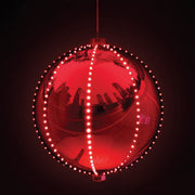 Alpine 13 In. LED 240-Bulb Red Christmas Ball with Chasing LED Lights