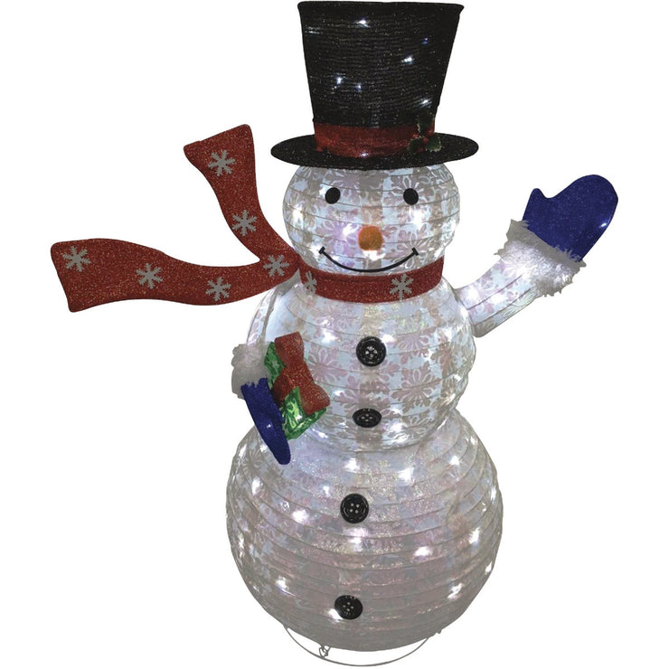 Alpine 49 In. Cool White Flashing LED Snowman Lighted Decoration