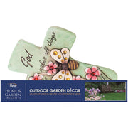 Alpine 11 In. Cement Cross Stone with Inspirational Words