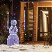 Alpine 74 In. Cool White LED Mesh Cloth Snowman Lighted Decoration