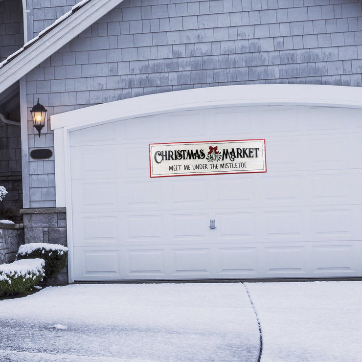 Alpine 1 In. W. x 14 In. H. x 47 In. L. Metal Christmas Market Wall Decoration