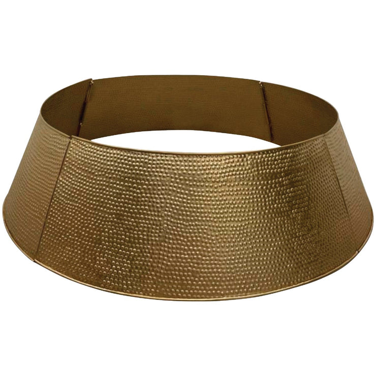 26 In. Dia. Gold Hammered Metal Christmas Tree Collar