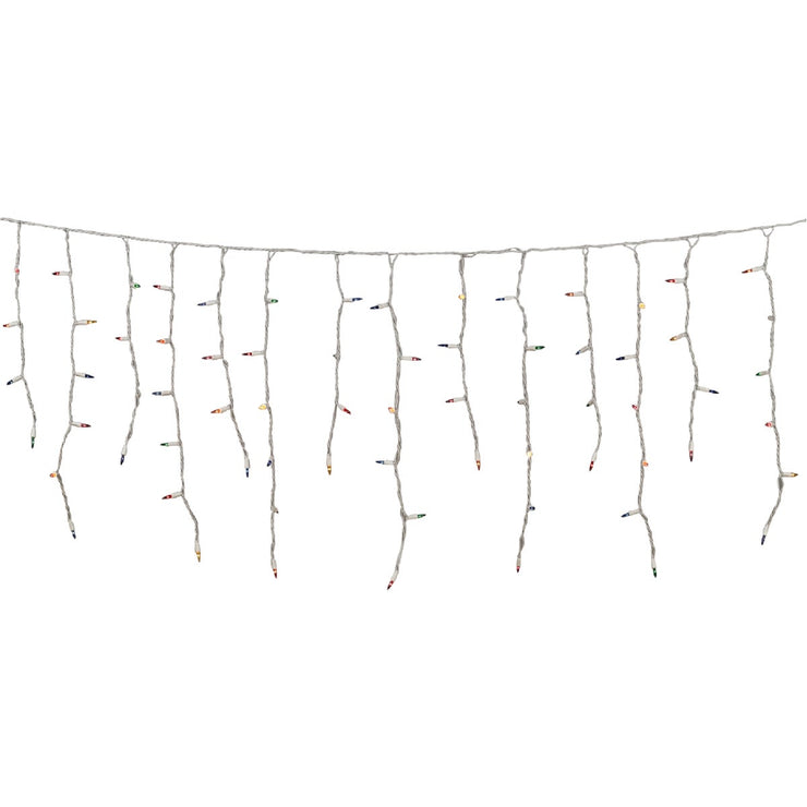 J Hofert Multi 150-Bulb Heavy-Duty Mini Incandescent Icicle Light Set with White Wire