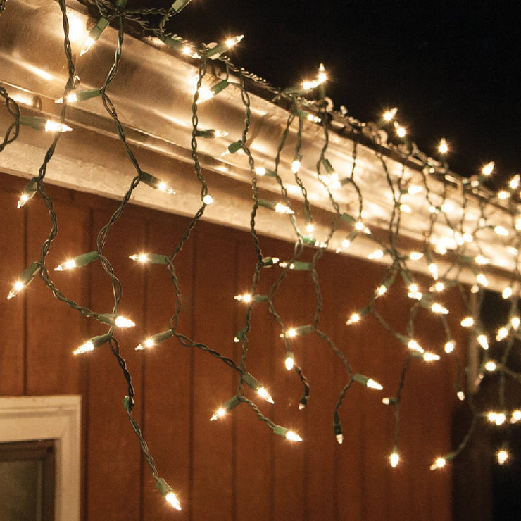 J Hofert Clear 100-Bulb Mini Incandescent Icicle Light Set