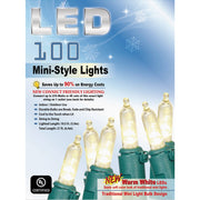 Warm White 100-Bulb Mini Incandescent-Style LED String Light Set with Green Wire