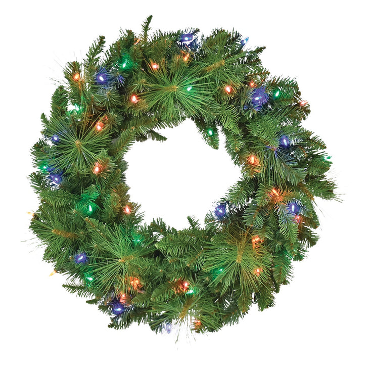Canyon Road 24 In. 35-Bulb Multi-Color LED Prelit Wreath