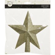 Decoris Light Gold 7.5 In. Shatterproof Star Christmas Tree Topper