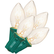 Clear 25-Bulb C7 String Light Set with Green Wire