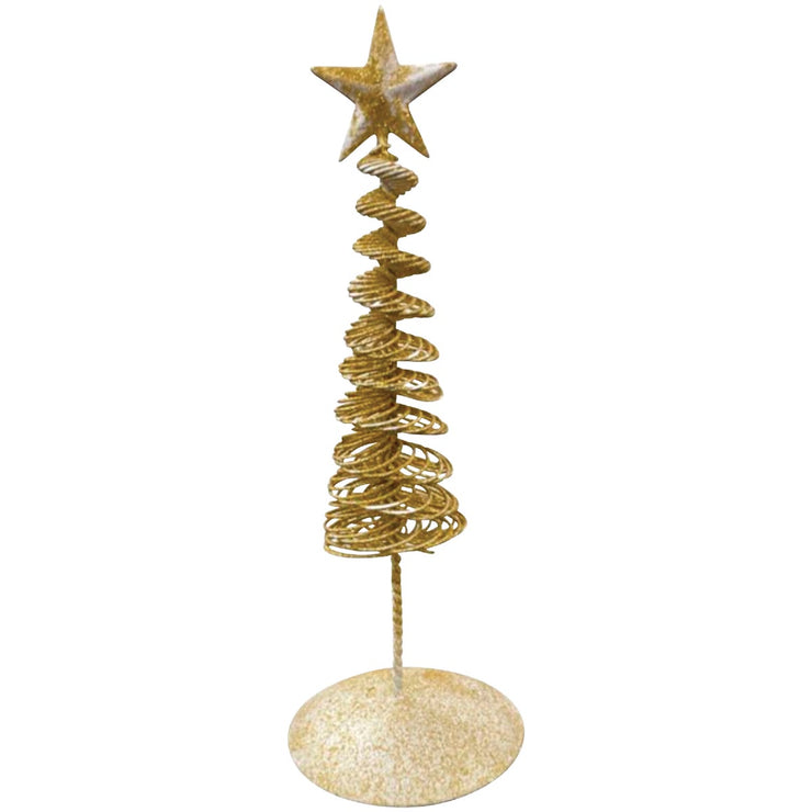 9 In. Champagne Gold Spiral Wire Christmas Tree