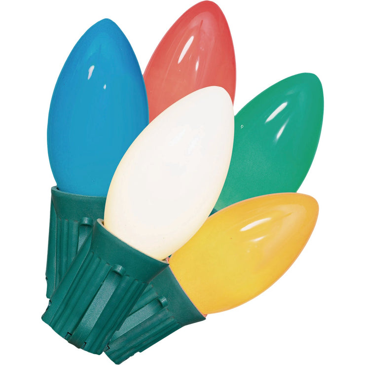 Ceramic Multi 25-Bulb C9 String Light Set with Green Wire