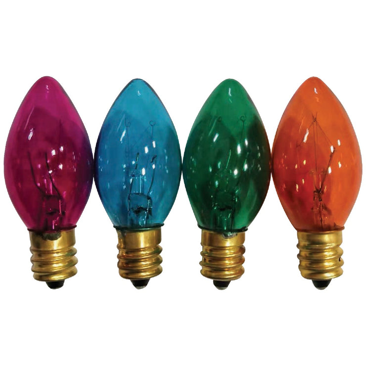 C7 Multi-Color Transparent 120V Replacement Light Bulb (4-Pack)