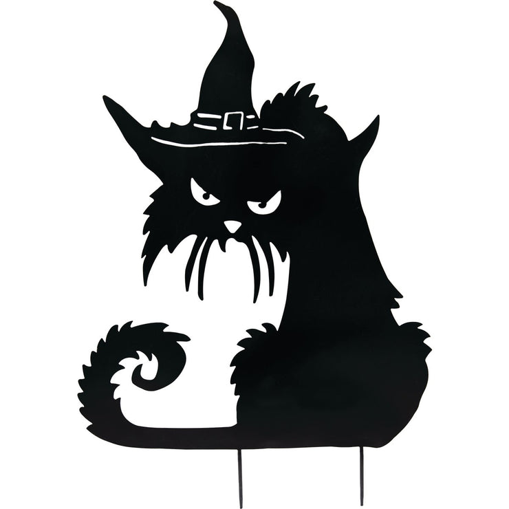 35.59 In. Metal Alley Cat with Witch&