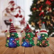 Alpine 3 In. W. x 7 In. H. x 4 In. L. Polyresin LED Gnome Christmas Tree