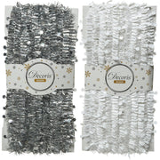 Decoris 10 Ft. Gray & White Tinsel Garland