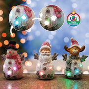 Alpine 3 In. W. x 7 In. H. x 5 In. L. Polyresin Glittered Color Changing LED Christmas Figure