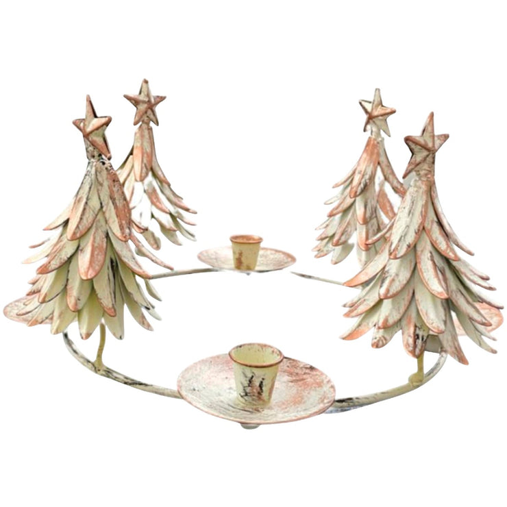 Metal Christmas Tree Candle Taper Holder, Antique