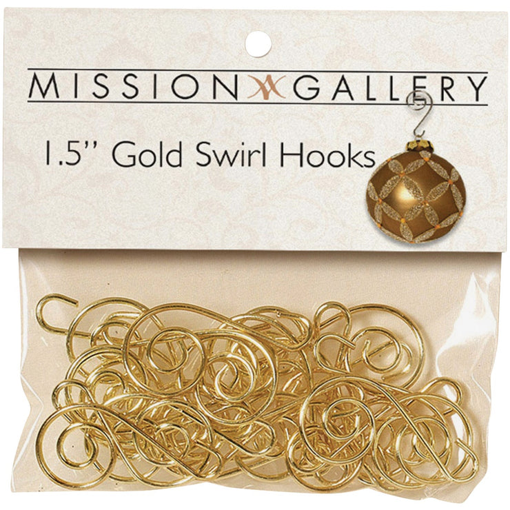 Gerson 1.5 In. Gold Swirl Ornament Hooks (24-Pack)