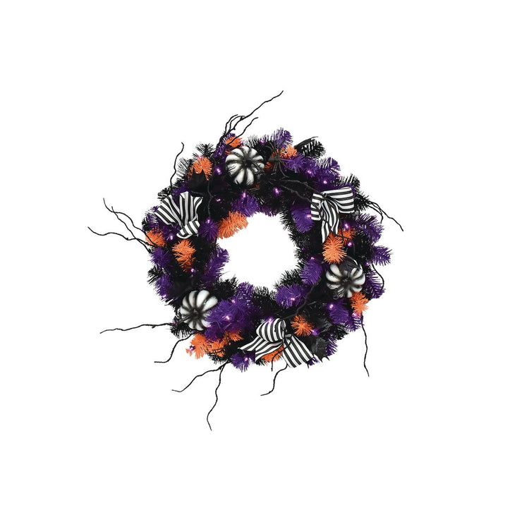 Tabitha 24 In. 25-Bulb Purple LED Prelit Wreath