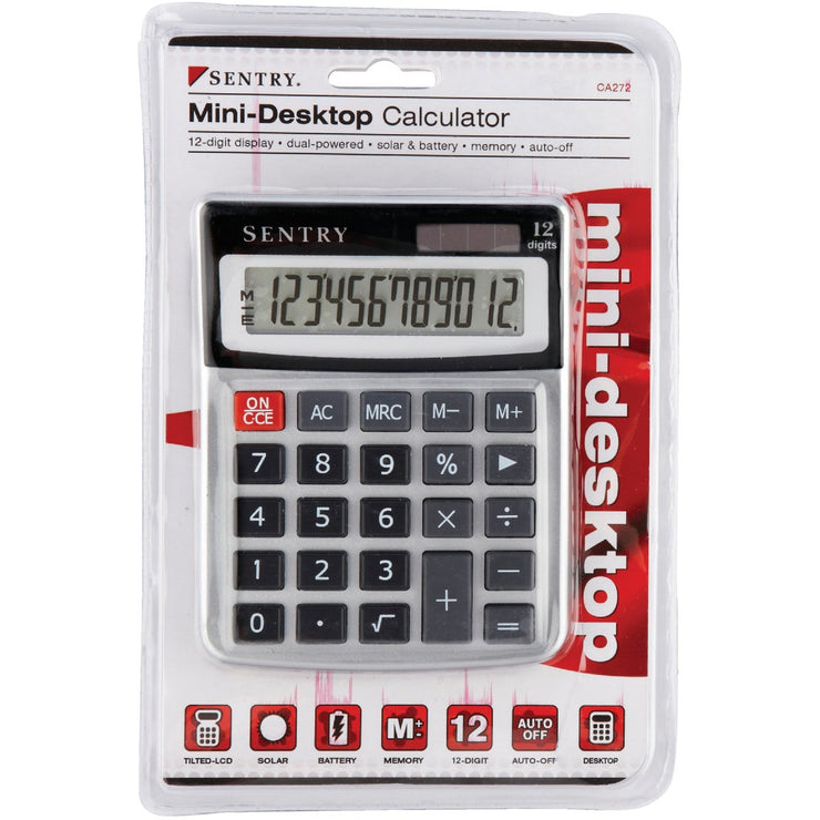 Sentry Jumbo Key Auto-Off 10-Digit Mini Desk Calculator