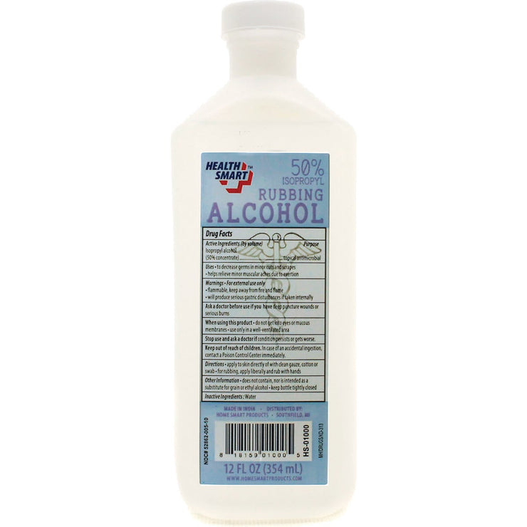 Health Smart 50% Rubbing Alcohol, 12 Oz.