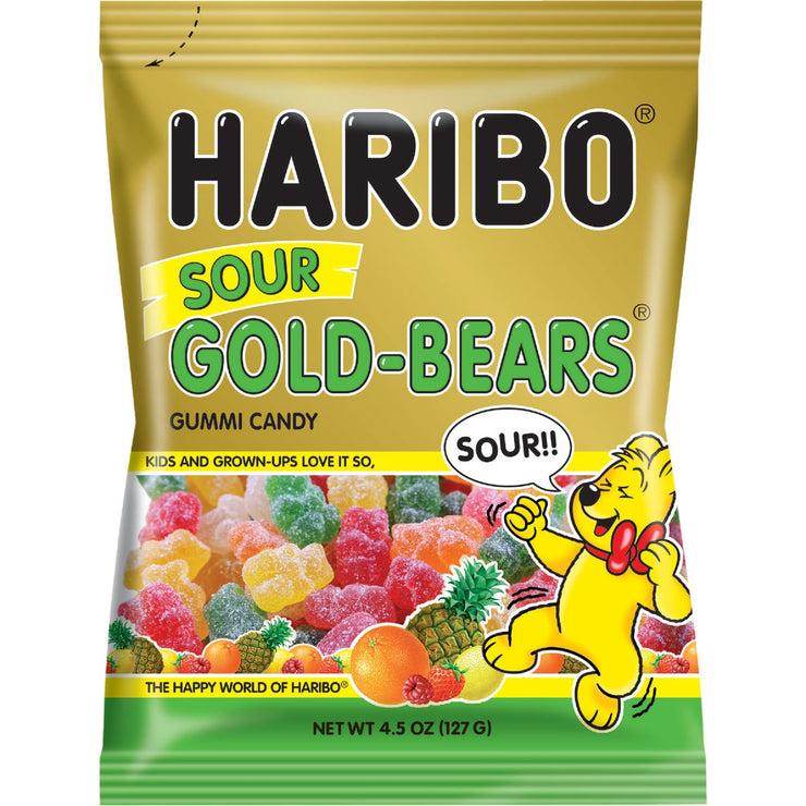 Haribo Gold-Bears Assorted Sour Fruit Flavor 4.5 Oz. Candy