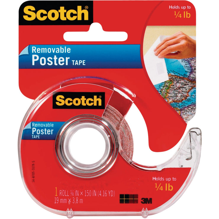 3M Scotch 3/4 In. W. x 150 In. L. Clear Removable Double-Sided Poster Mounting Tape