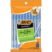 Bic Round Stic Medium Point Blue Ball Pen (10-Pack)