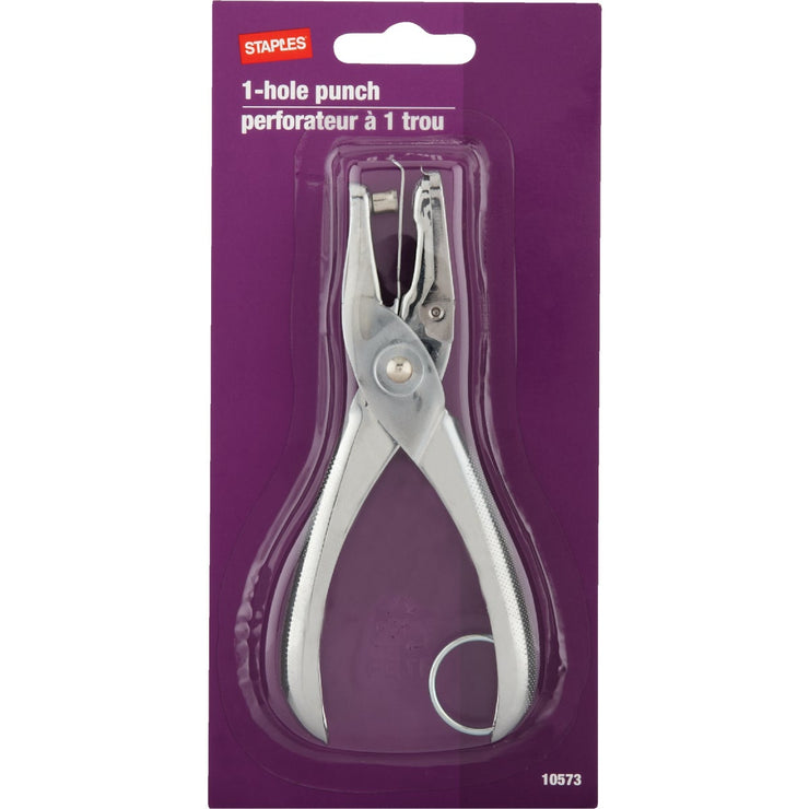 Staples Single Hole Puncher with Vinyl-Coated Grip