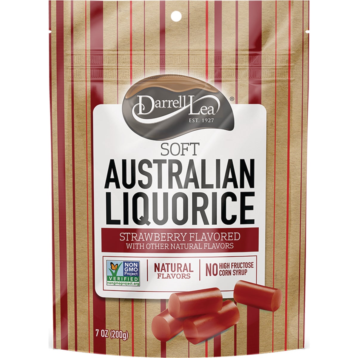 Darrell Lea Strawberry Flavor 7 Oz Soft Australian Liquorice Hemlock Hardware 7597