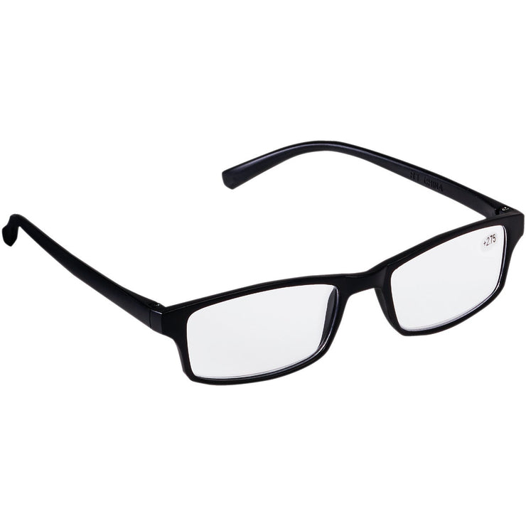 Regent 2.75 Diopter Rectangular Black Plastic Frame Reading Glasses