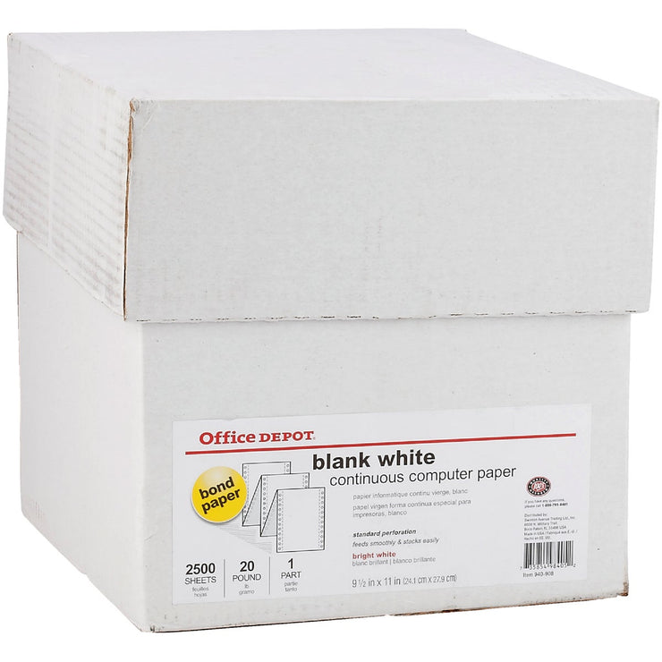 Staples 8-1/2 In. x 11 In. 20 Lb. White Blank Computer Printer Paper, 2500 Sheets