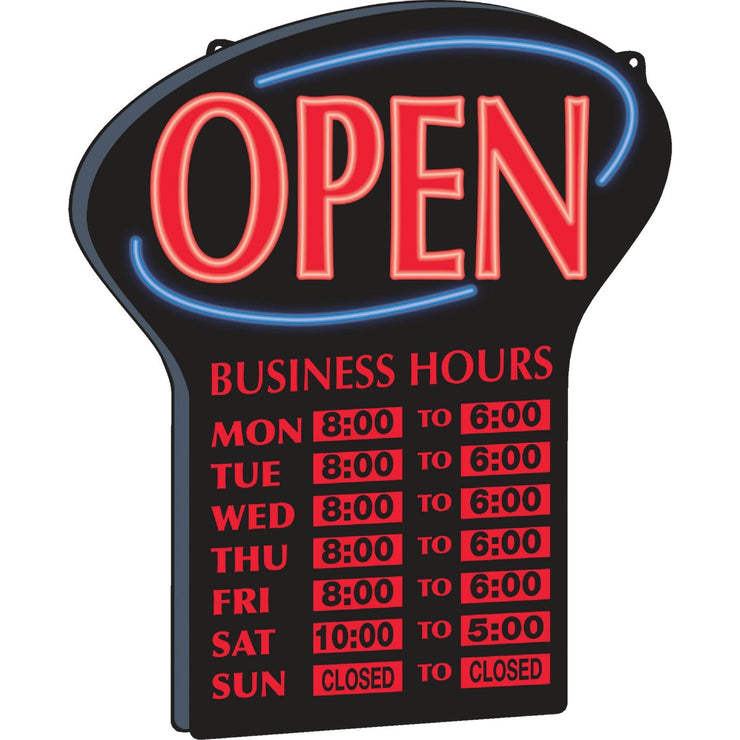 Centurion Indoor Digital Hours OPEN LED Sign