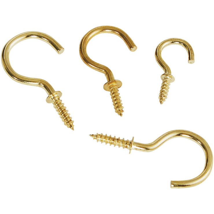 Smart Savers Brass Assorted Cup Hooks