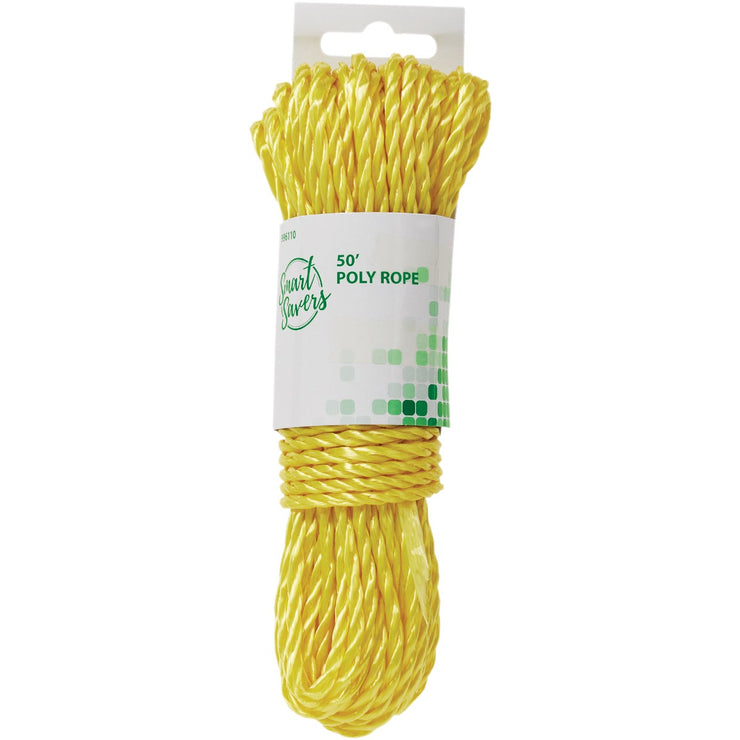 Smart Savers 5/16 In. x 50 Ft. Yellow Twisted Polypropylene Packaged Rope