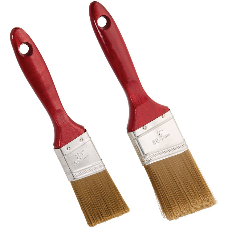 Smart Savers 1-1/2 In. & 2 In. Angled Polyester Paint Brush Set (2-Piece)