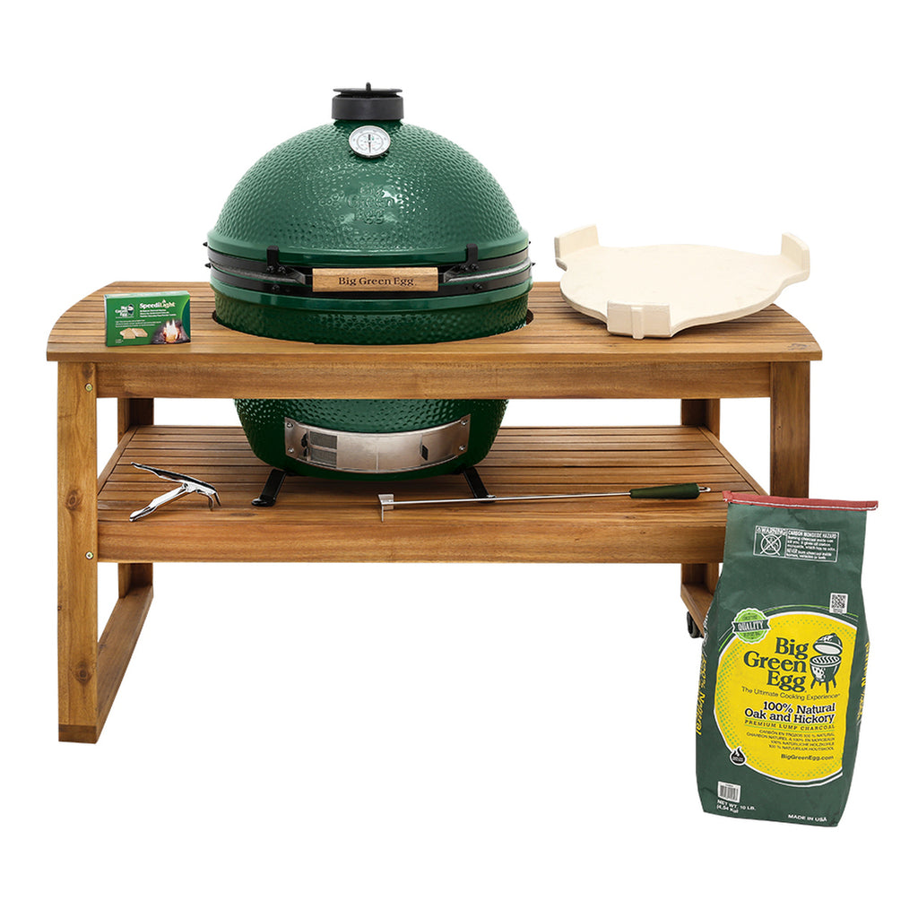 XL Big Green Egg Hardwood Acacia Table Package Hemlock Hardware